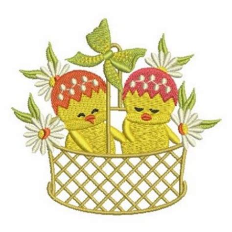 Easter Basket Chicks Machine Embroidery Design Embroidery Library At