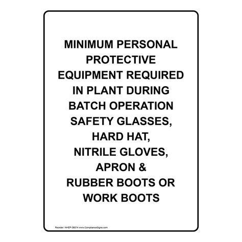 Vertical Sign PPE Eye Minimum Personal Protective Equipment