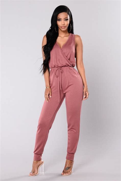 Tough Chick Surplice Jumpsuit Mauve Jumpsuit Fashion Fashion