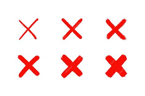 Premium Vector | Grunge hand drawn red cross mark brush drawn symbols ...