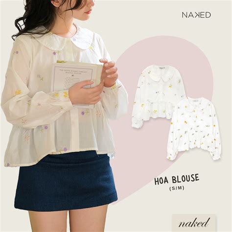 Áo sơ mi dài tay thêu hoa NAKED by V Hoa Blouse Shopee Việt Nam