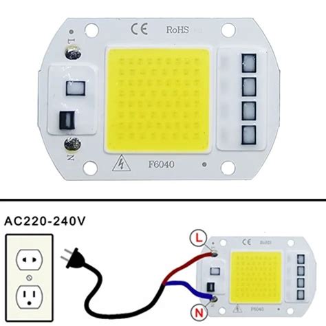 Jual LED HPL 50W 220Volt Suku Cadang Lampu Sorot LED HPL COB 220V AC