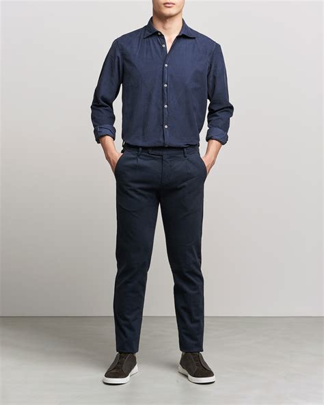 Massimo Alba Genova Watercolor Shirt Navy At