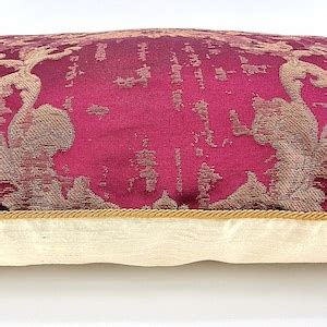 Cardinal Gold Silk Jacquard Rubelli Fabric Throw Pillow Cushion Cover