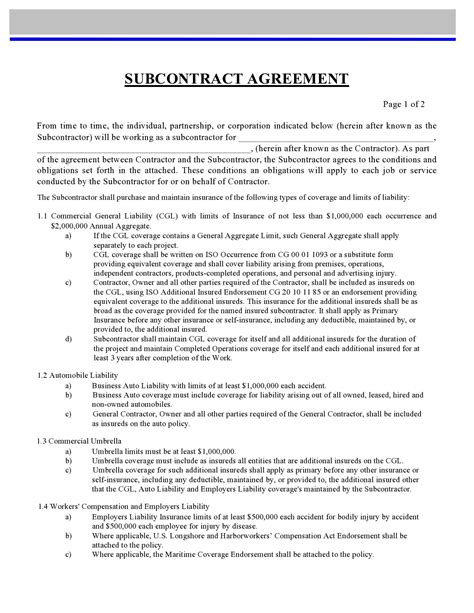 30 Free Subcontractor Agreement Templates Word Pdf