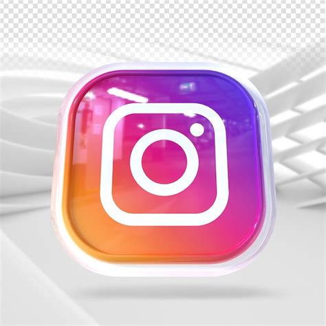 Значок instagram 3d социальные сети | Премиум PSD Файл