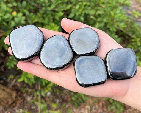 Large Magnetic Hematite Palm Stones Aromatic Waterfall