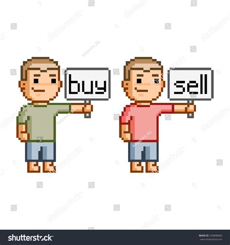 Vector Pixel Art Buy Sell Stock Vector (Royalty Free) 249898660