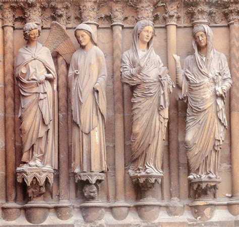 Annunciation And Visitation Jamb Statues Of Central Doorway West