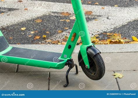 Rental Electric Scooter Bolt Electric Scooters Parked In A Row On A