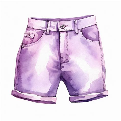 Premium Ai Image Purple Shorts With A Belt On A White Background