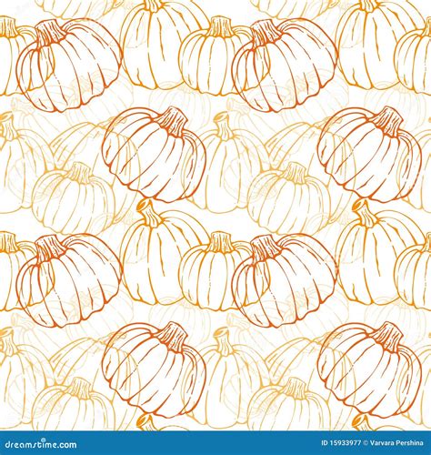 Pumpkin Background Seamless Pattern Stock Vector Illustration Of