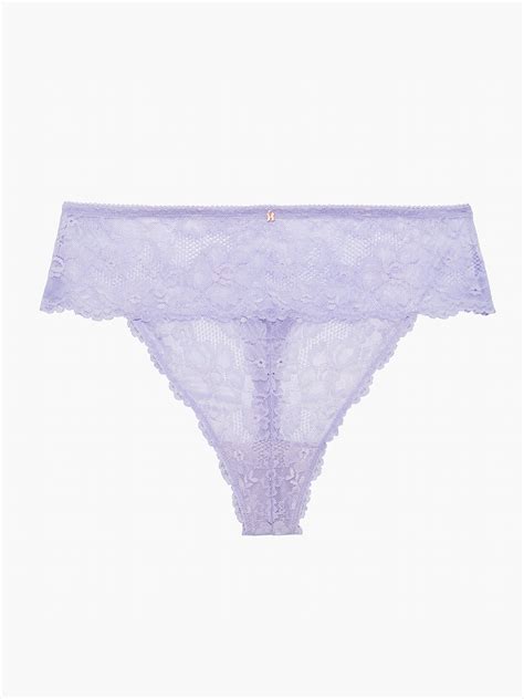 Floral Lace High Waist Thong In Purple Savage X Fenty