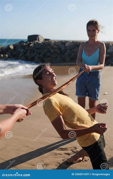 Friends Playing Limbo Game Stock Image Image Of Outdoors 256051429