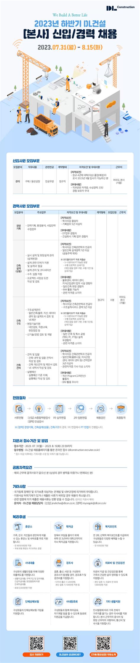 Dl건설 2023년 하반기 신입사원 채용공고구매동반성장 공모전 대외활동 링커리어