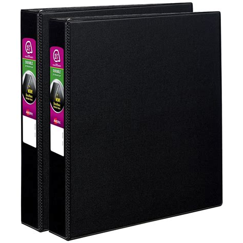 Avery Durable 3 Ring Binders 15 Inch Slant Rings 2 Black Binders