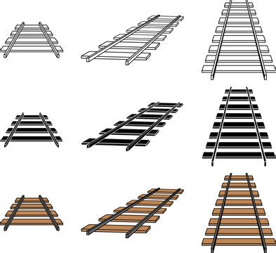 Train Tracks Black And White Clipart