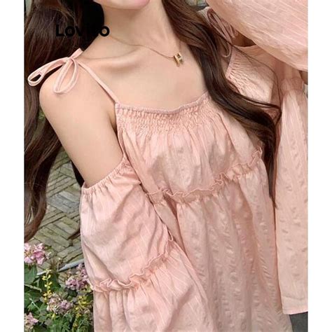 Lovito Women Elegant Plain Cold Shoulder Blouse LNA39135 Pink