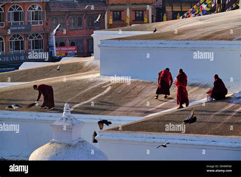 Nepal Kathmandu Valley Buddhist Stupa Of Bodnath Stock Photo Alamy