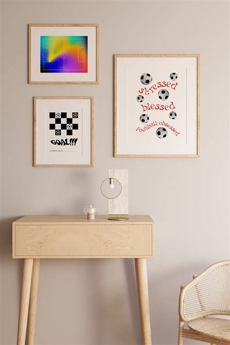 Football Field Rainbow Printable Soccer Y2k Aesthetics Wall Art