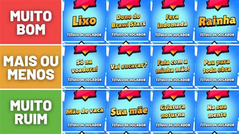 Ranqueando Todos os Títulos de Brawlers do Brawl Stars Tier List