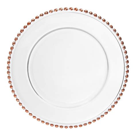 Rose Gold Beaded Charger Plate Rental