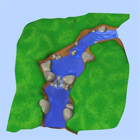 river water animation 3d model