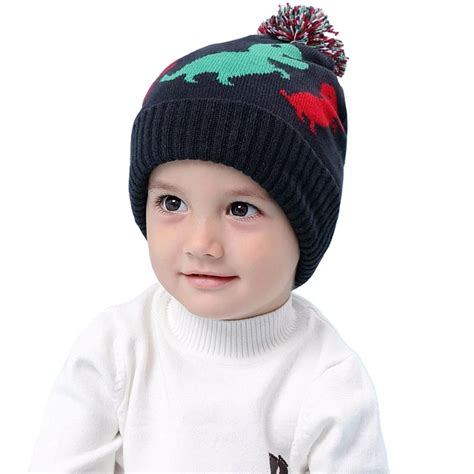 High Quality Autumn Winter Dinosaur Hat Warm Toddler Baby Boy Knitted ...