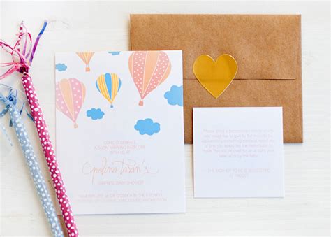 Hot Air Balloon Baby Shower Invitations