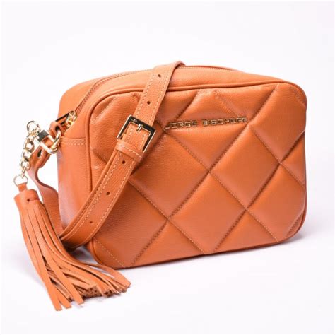 Bolsa Transversal Couro Laranja Matelass Jorge Bischoff Sapatos