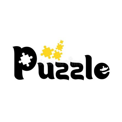 Puzzle Logo Template Negative Space Concept Stock Vector Illustration