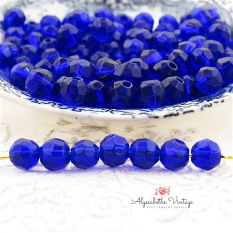 Vintage 6mm Round Glass Beads Etsy