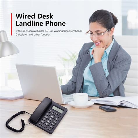 Corded Telephone Wired Desk Landline Phone With Lc Grandado