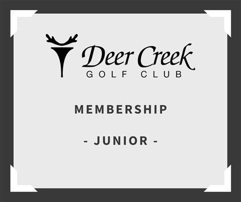 Junior Membership - Deer Creek Golf Club