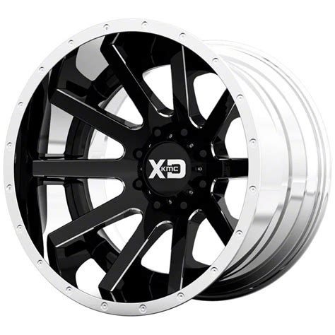 Xd Tacoma Heist Gloss Black Milled With Chrome Lip 6 Lug Wheel 22x10 18mm Offset Xd200