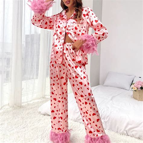 Valentines Day Heart Print Pajamas Albc Wholesale