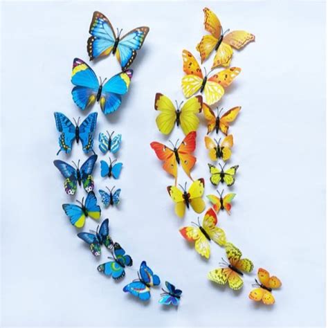 Jual Stiker Tempelan Kupu Kupu Motif D Hiasan Wall Sticker Butterfly