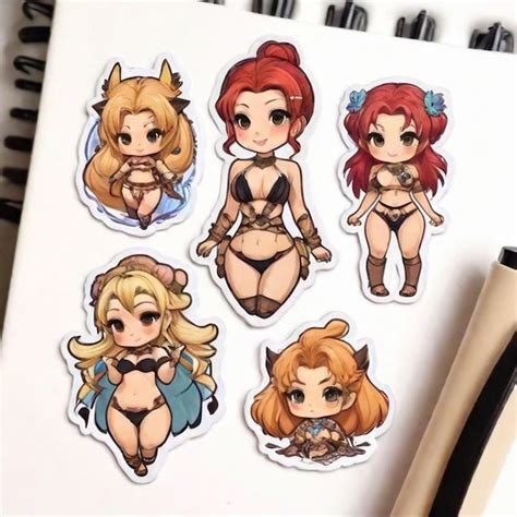 Premium Photo Cute Stickers A Full Naked Also Breast And Genitalia On White Background