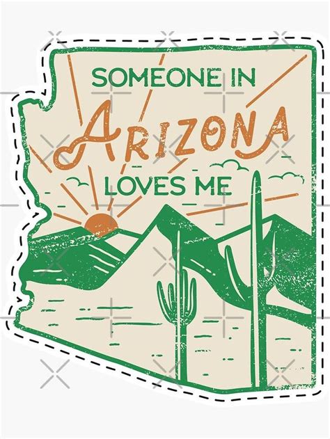 Someone In Arizona Loves Me Unique Retro Us State Badge Design