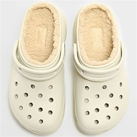 Crocs Claquettes Classic Platform Lined Bone