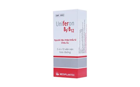 Thuốc Uniferon B9 B12 Mediplantex Trị Thiếu Máu Hộp 3 Vỉ X 10 Viên Nhà Thuốc 5g