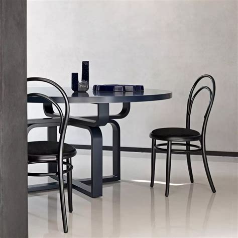 Thonet Sedia N14 Faggio Laccato Nero Seduta Imbottita LONGHO