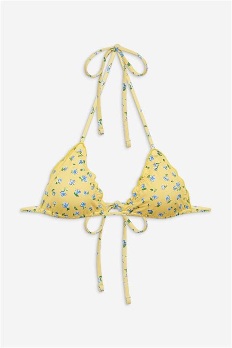 Women Frankies Bikinis Bikinis Tidal Floral Triangle Bikini Top Sky