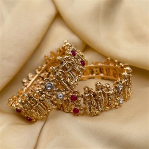 Classic Gold Ram Sita Lakshman Design Bangles EBay