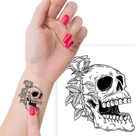 Tatua Zmywalny Tymczasowy Skull Wiele Wzor W Mix Stylecouture