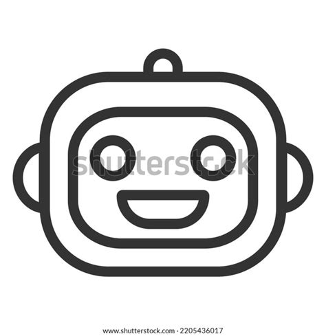Smiling Robot Head Icon Illustration On Stock Vector Royalty Free