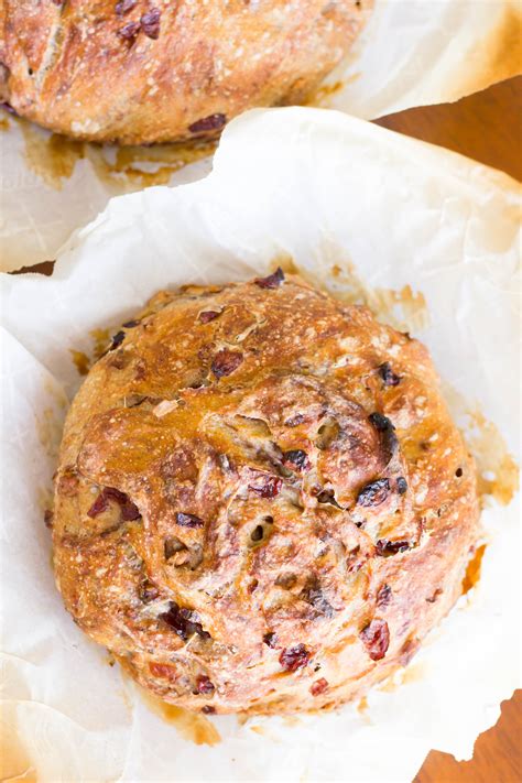 No Knead Cranberry Walnut Bread Kendras Treats