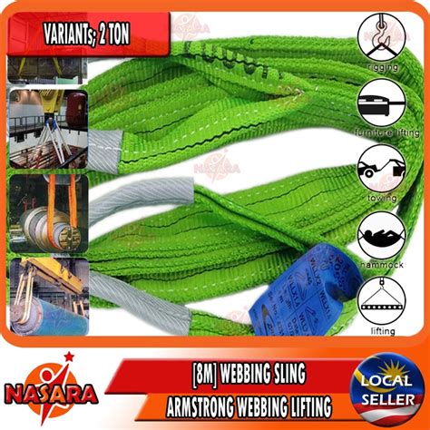 Nasara Ton Polyester Webbing Sling Lifting Belt M Shopee Malaysia