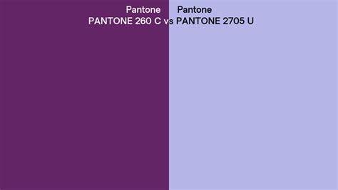 Pantone 260 C Vs Pantone 2705 U Side By Side Comparison