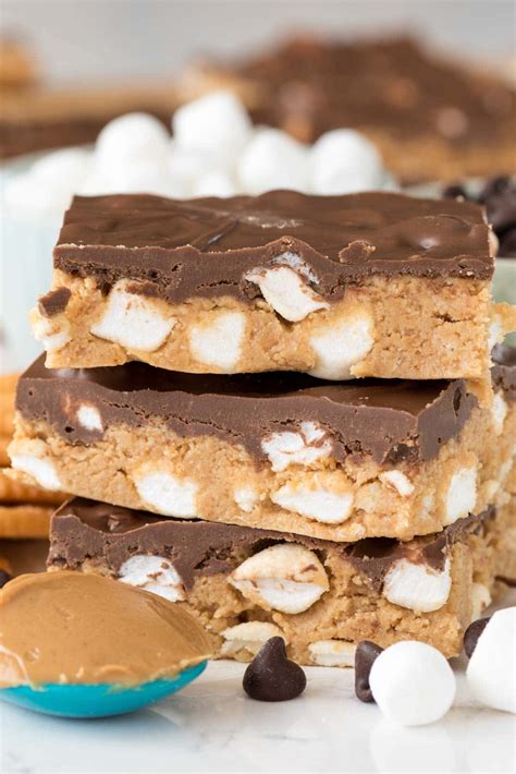 No Bake S Mores Peanut Butter Bars Crazy For Crust